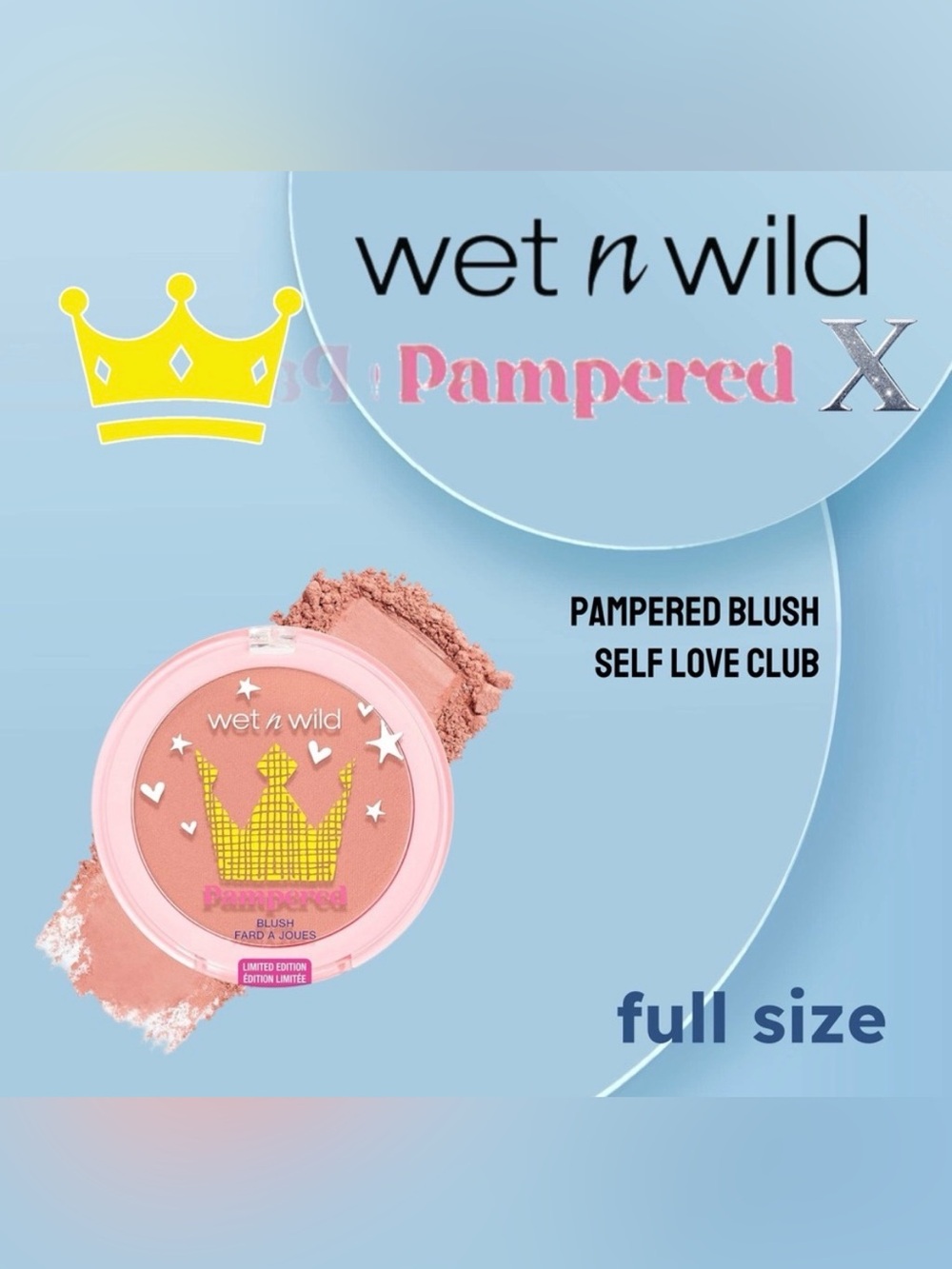 🇺🇸🆕📦NIB WET N WILD x Pampered |FULL| Natural Pampered Blush Self love Club